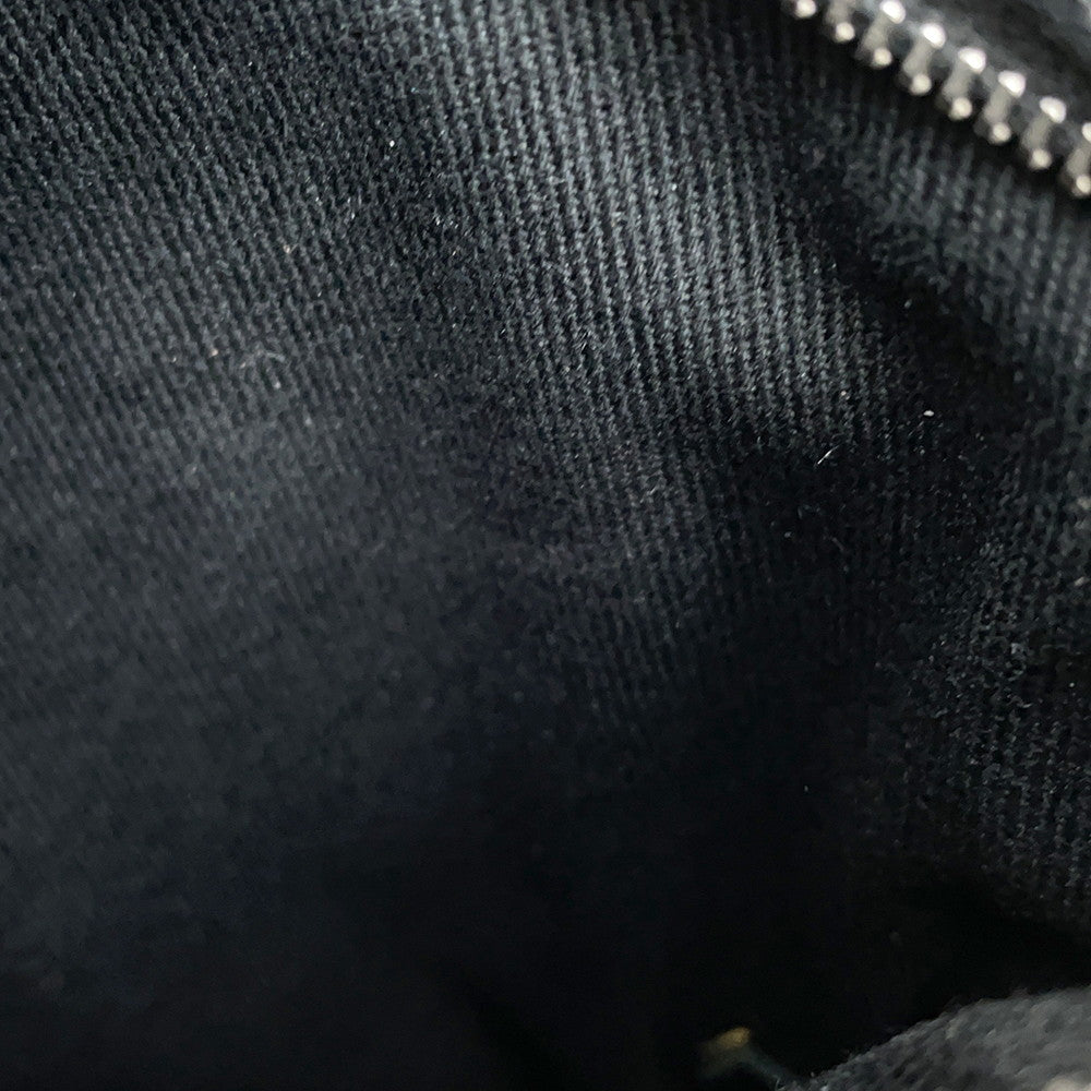 CHANEL Matelasse Uniform COCO Button Mini Pochette ChainShoulder Bag Black Leather