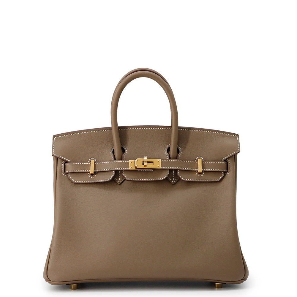 HERMES Birkin Etoupe Swift Leather Size 25