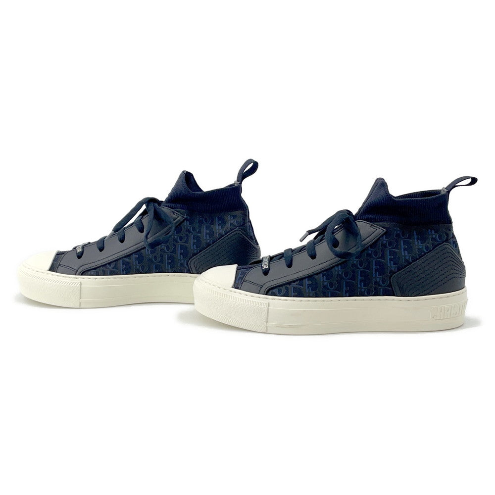 Dior WALK'N'DIOR Technical Knit Socks Sneakers Oblique NavyKCK233OPK75B365 Fabric Leather Size 36 1/2