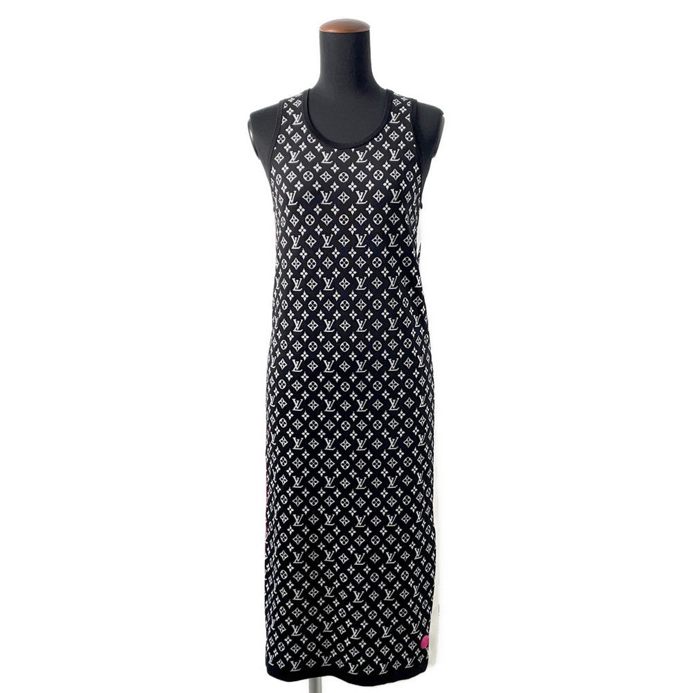 LOUIS VUITTON Monogram sleeveless knit dress Size XS Noir/White/Pink Silk63% Nylon34% Polyurethane3%