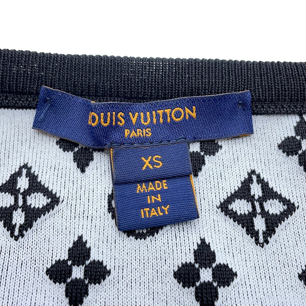 LOUIS VUITTON Monogram sleeveless knit dress Size XS Noir/White/Pink Silk63% Nylon34% Polyurethane3%