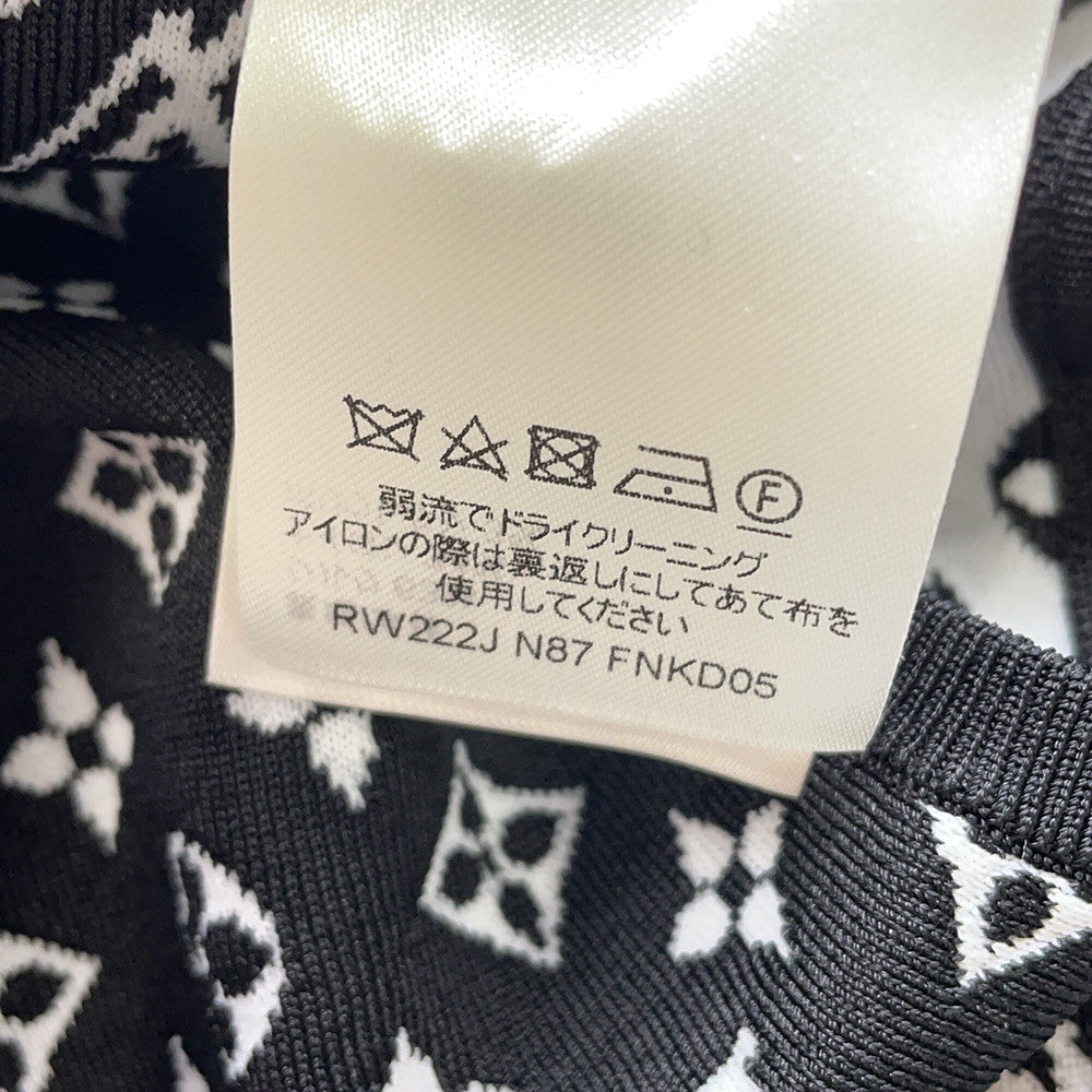 LOUIS VUITTON Monogram sleeveless knit dress Size XS Noir/White/Pink Silk63% Nylon34% Polyurethane3%