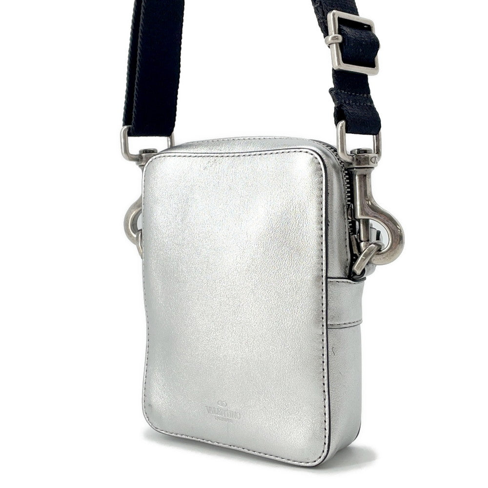 Valentino Garavani VLTN Shoulder Bag Silver Leather