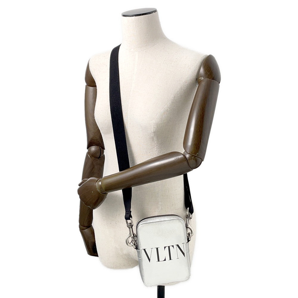 Valentino Garavani VLTN Shoulder Bag Silver Leather