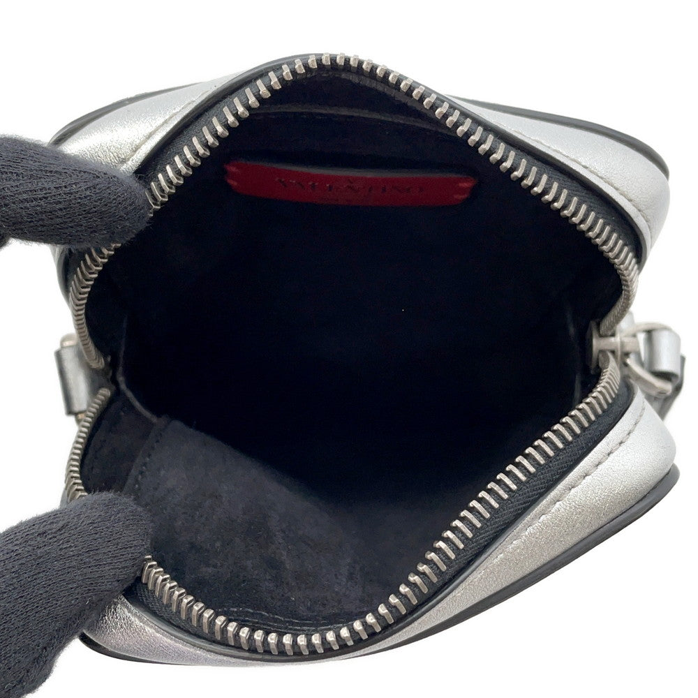 Valentino Garavani VLTN Shoulder Bag Silver Leather