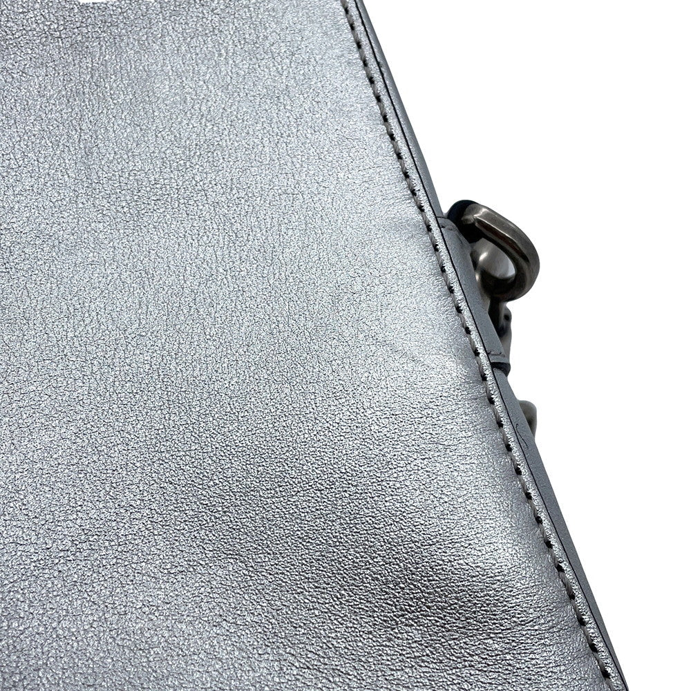 Valentino Garavani VLTN Shoulder Bag Silver Leather