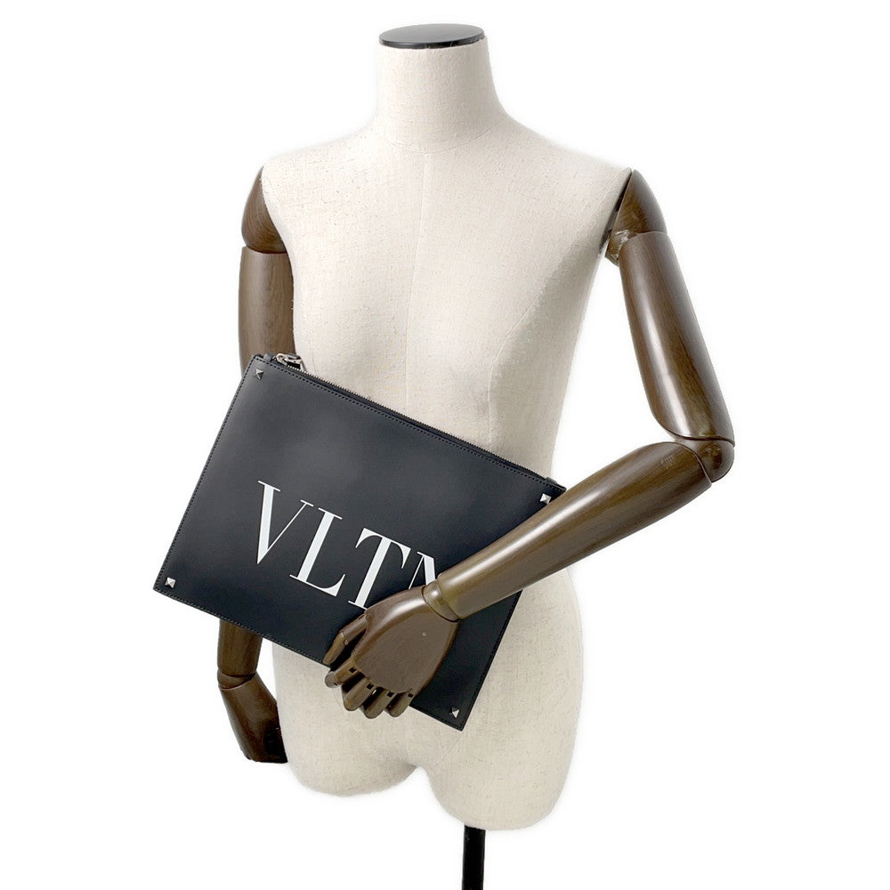 Valentino Garavani VLTN Studded Clutch Bag BlackWY2B0692WJW0NI Leather