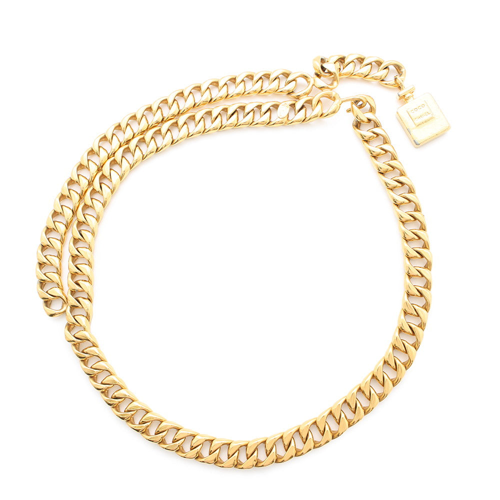 CHANEL Perfume Motif ChainBelt Gold Metal
