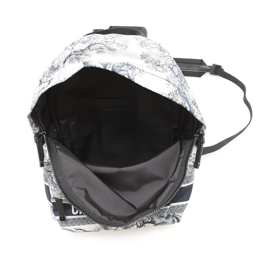 Dior DiorTravel Small Backpack White/Navy Nylon