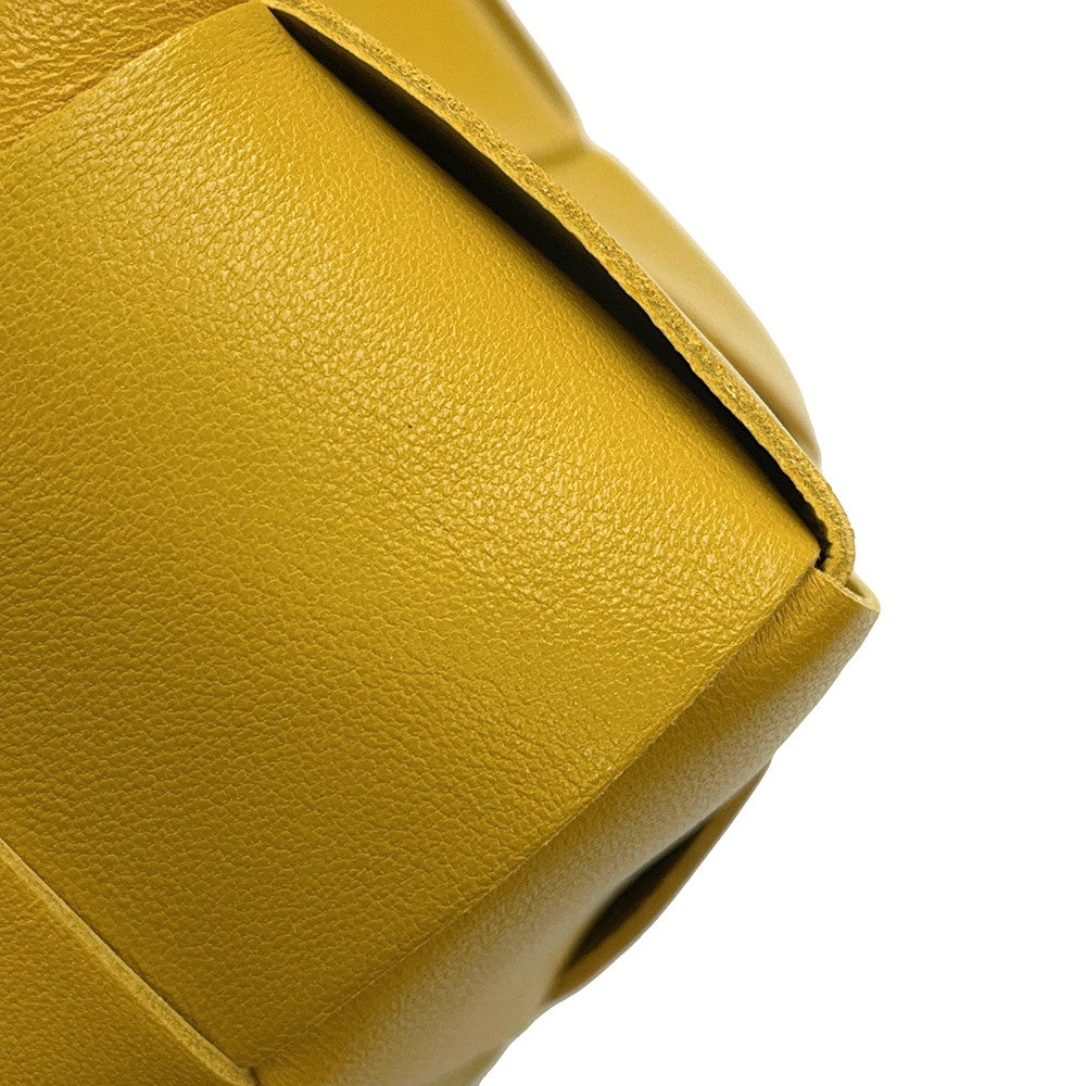 Bottega Veneta Maxi INTRECCIATO Cassette Crossbody Shoulder Yellow680218 Leather Size Small