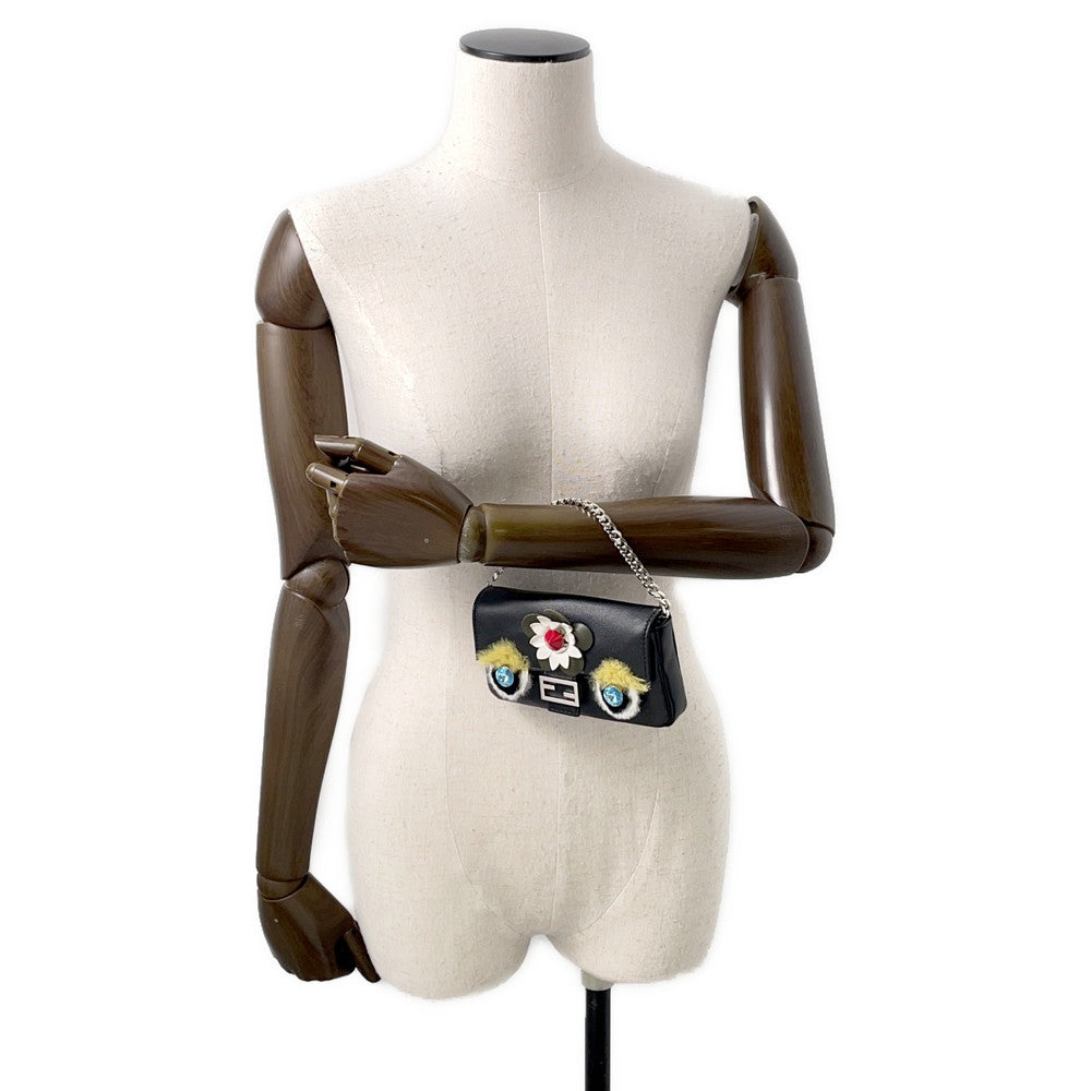 FENDI Monster Micro Bucket Shoulder Black8M0354 Leather