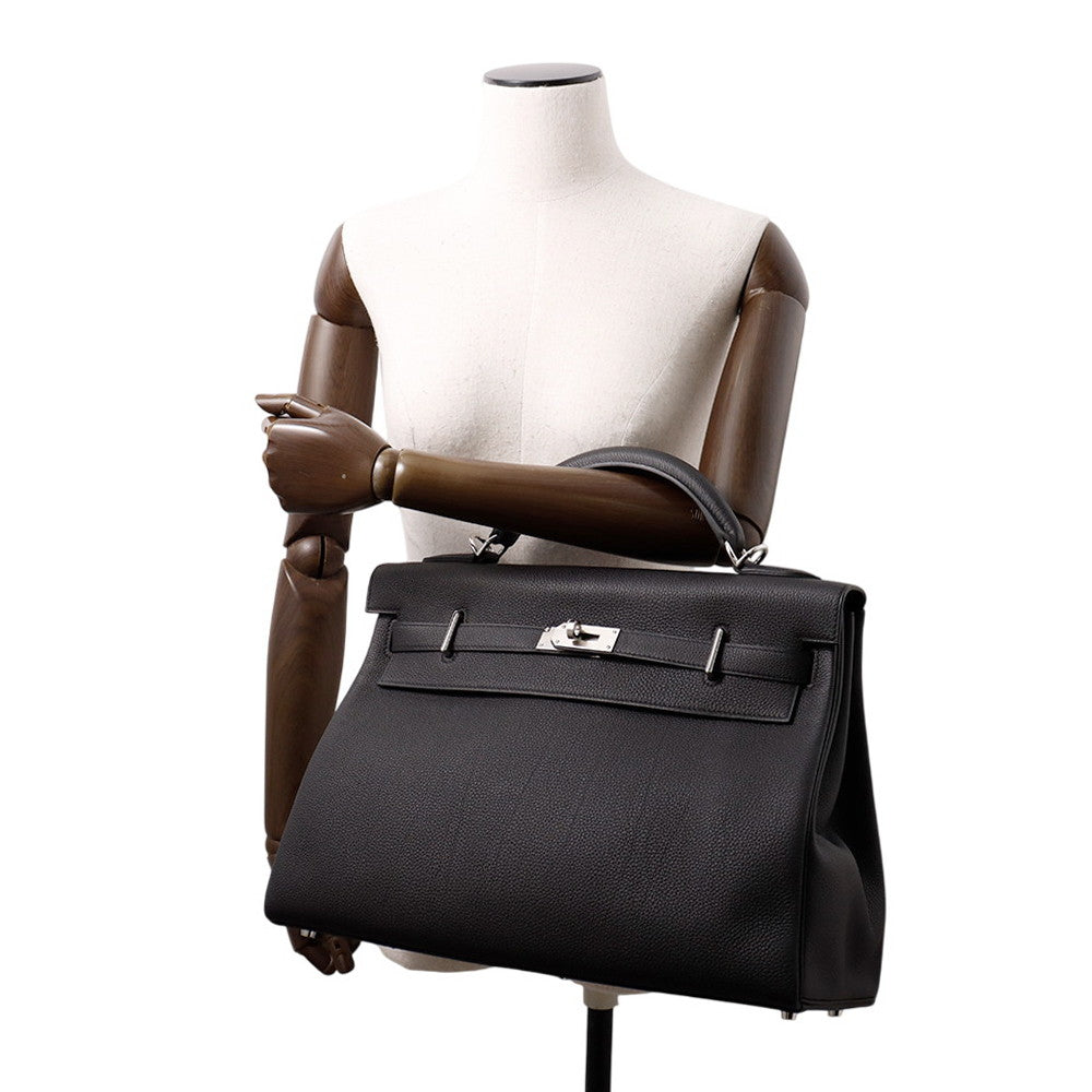 HERMES Kelly Maxi Inside Black Togo Leather Size 42