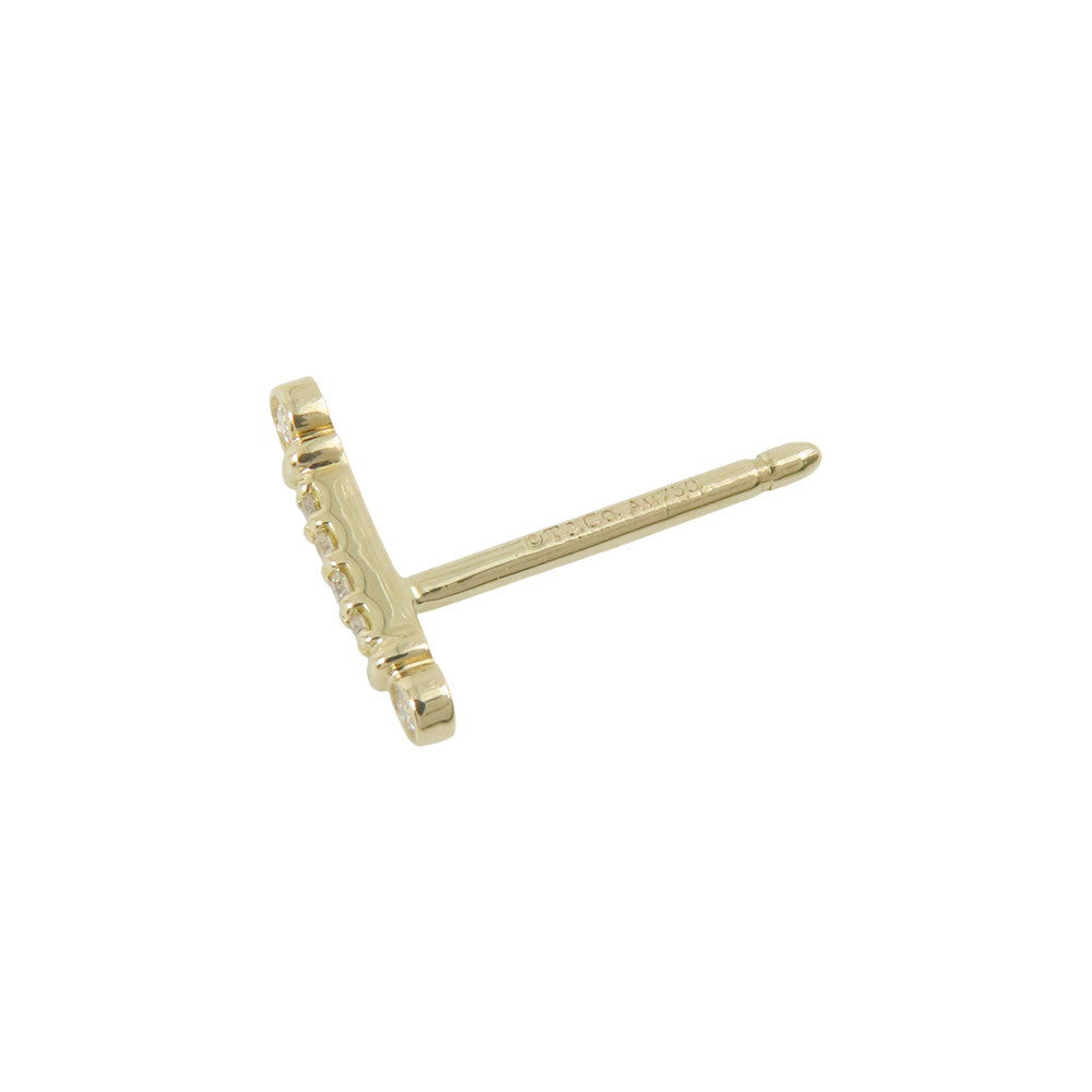 TIFFANY&Co. Fleur de Lis Stem Earrings Diamond 18K Yellow Gold
