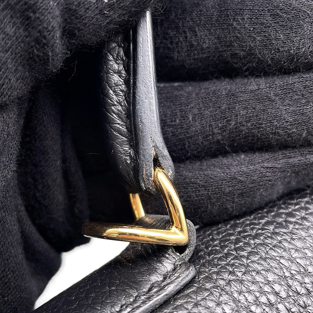 HERMES Kelly Retourne Black Togo Leather Size 28