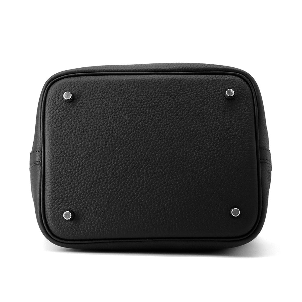 HERMES Picotin Padlock Black Taurillon Clemence Size MM