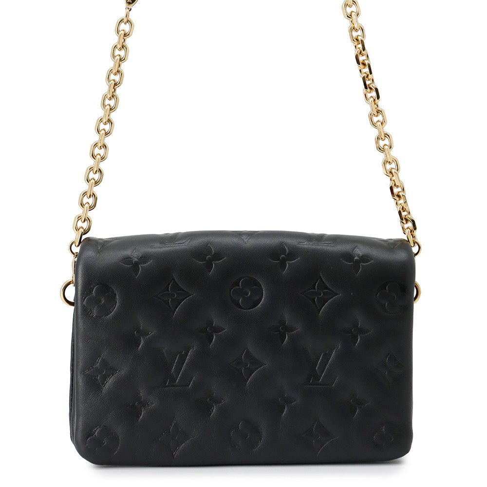 LOUIS VUITTON PochetteCoussin NoirM80742 Lamb Leather Monogram・Pattern