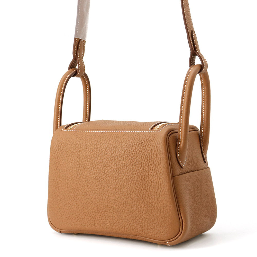 HERMES Lindy Gold Taurillon Clemence Size Mini