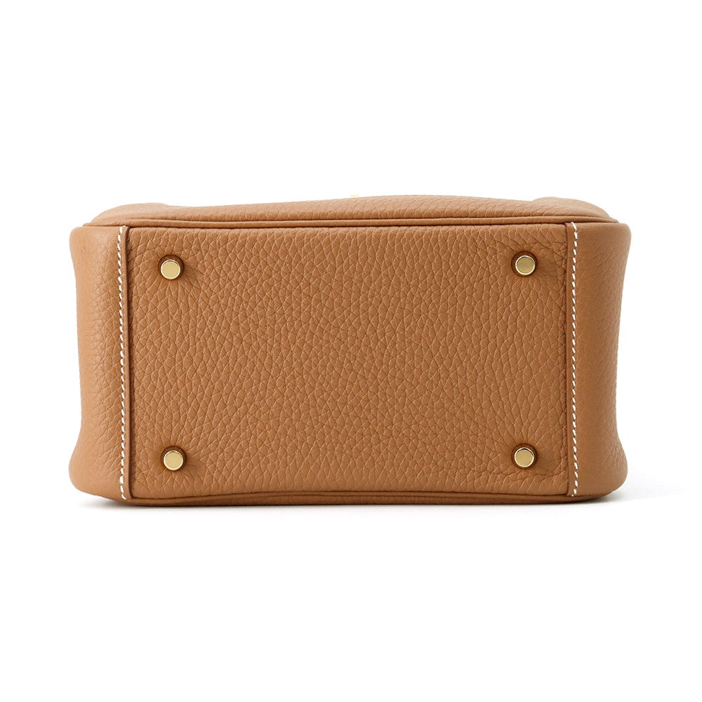HERMES Lindy Gold Taurillon Clemence Size Mini