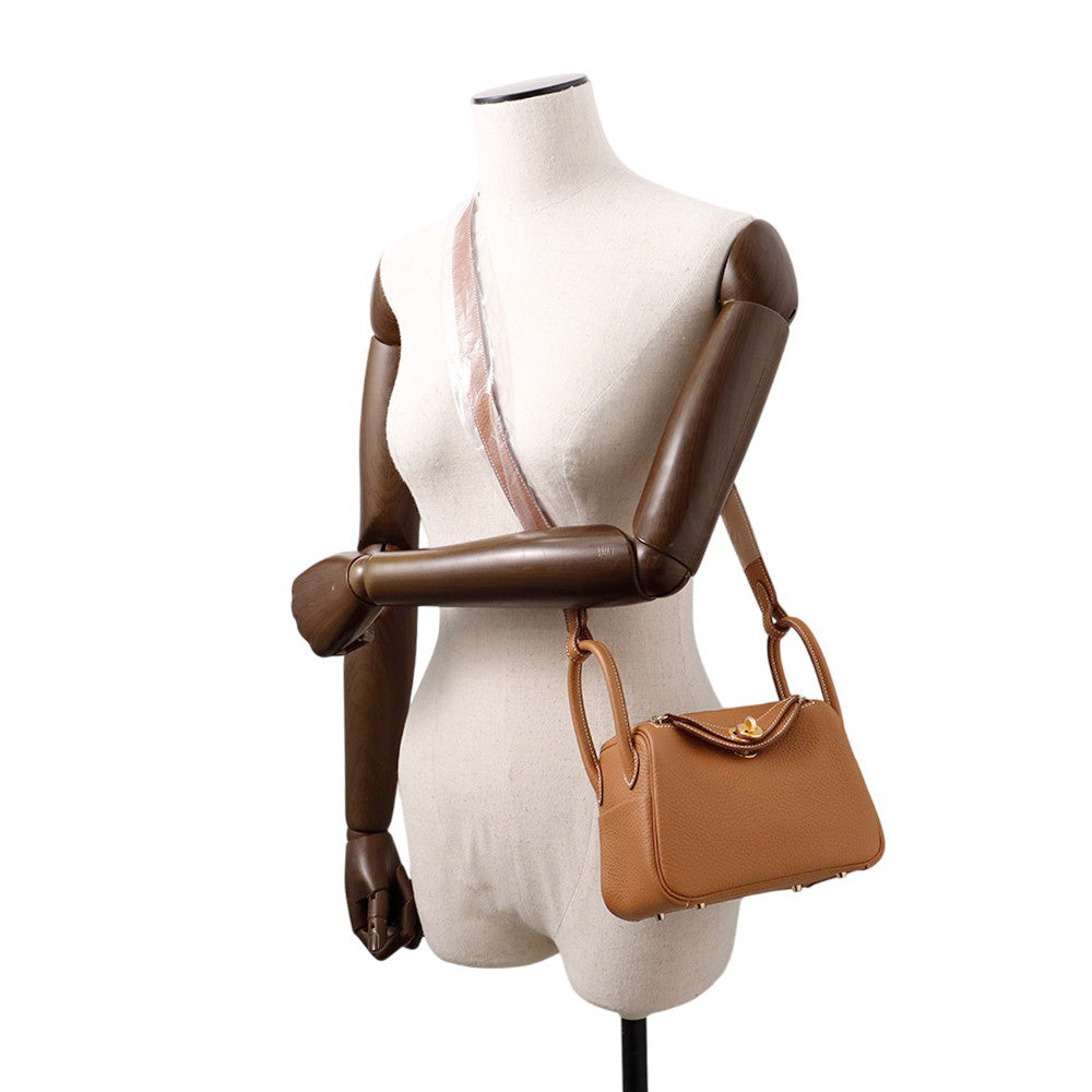 HERMES Lindy Gold Taurillon Clemence Size Mini