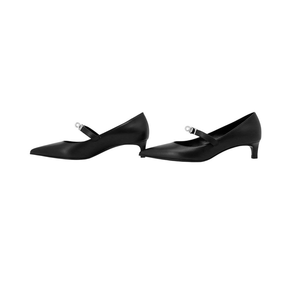 HERMES Pumps 《Chiara》 Black Calf Leather Size 36H