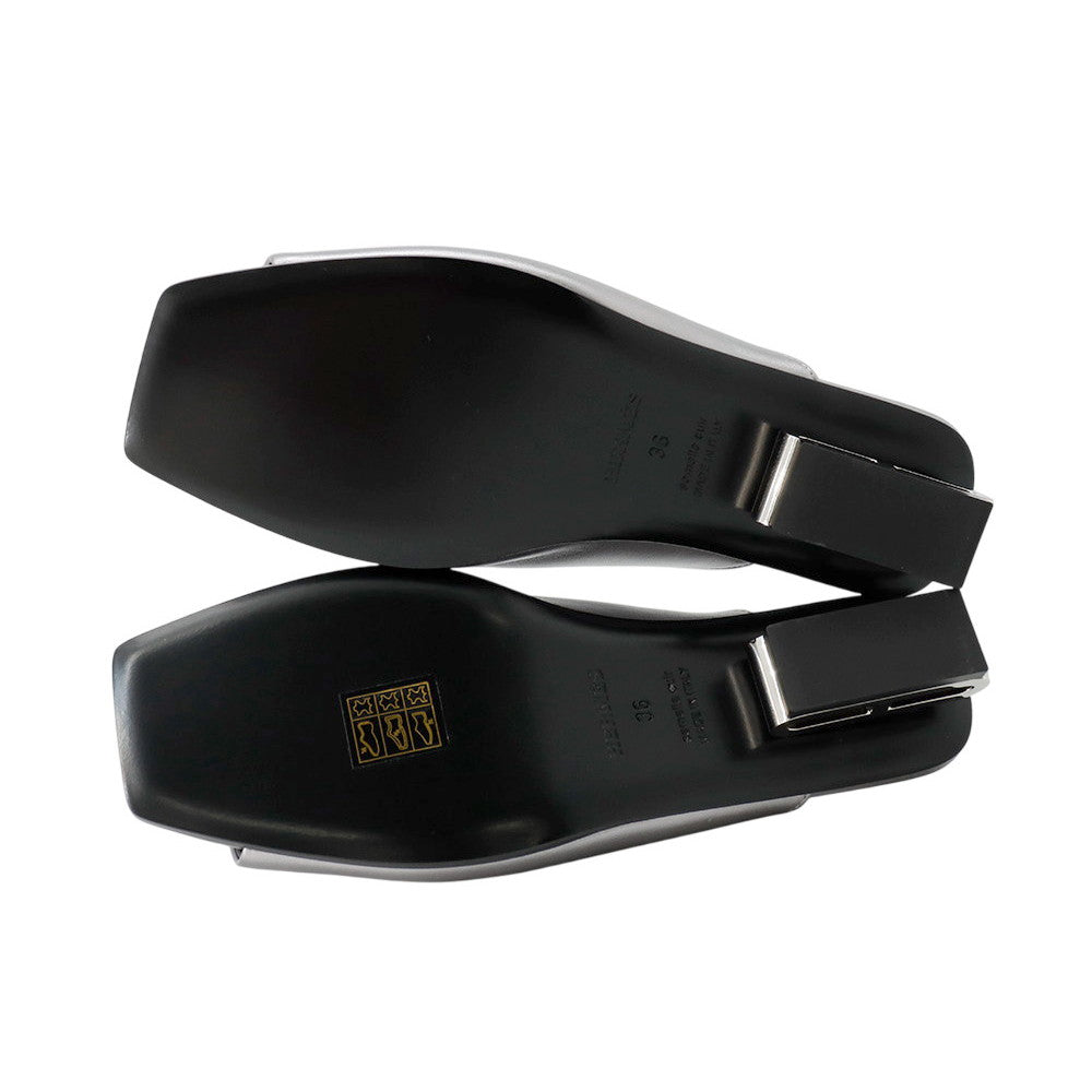 HERMES Sandals《Idol》 Silver Leather Size 36