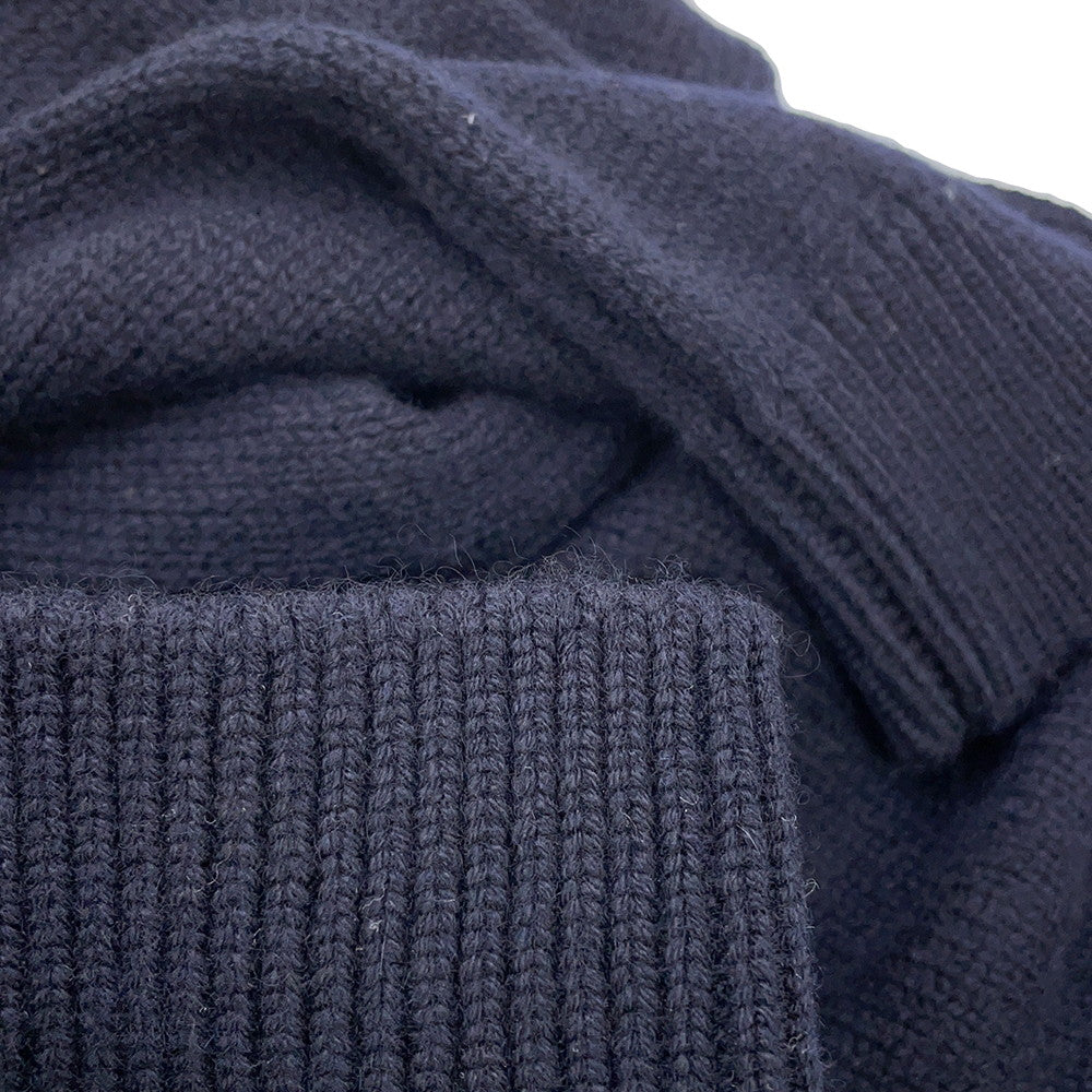 HERMES Shirt cardigan Size 38 Navy Cashmere100%