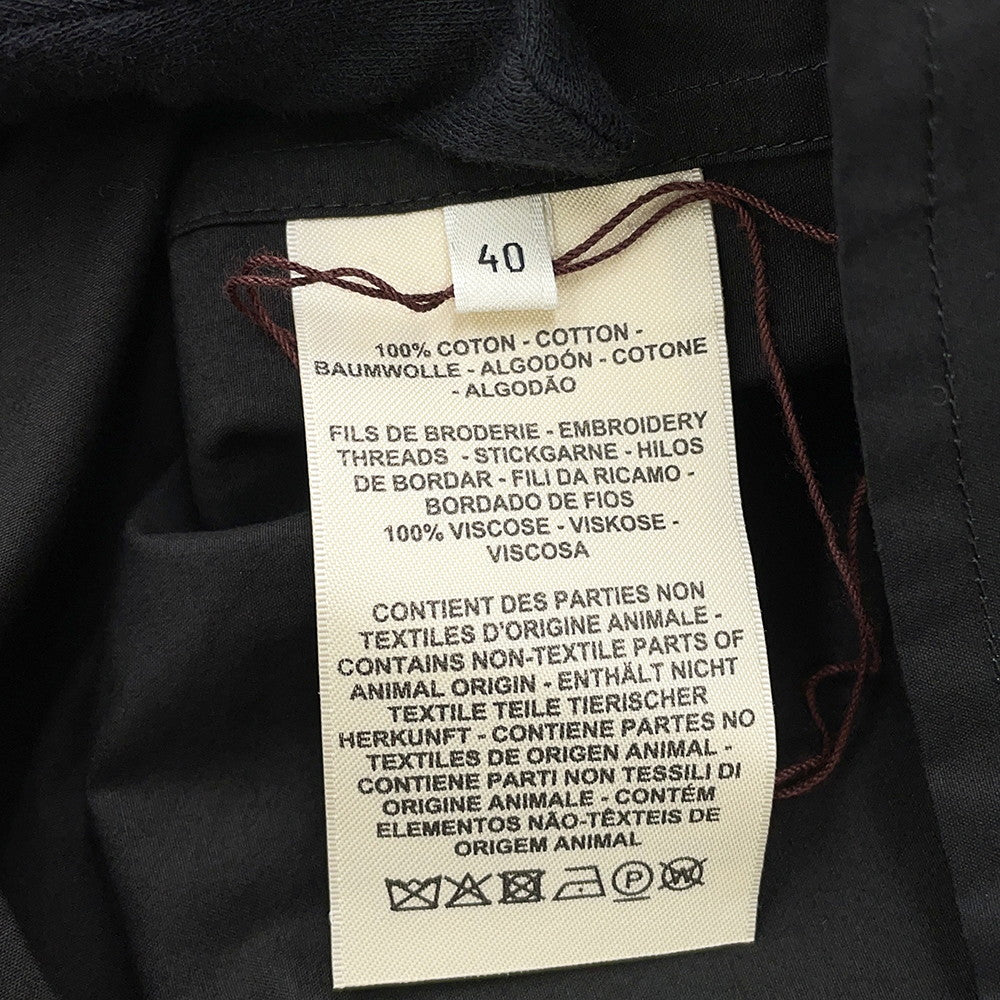 HERMES Caleche Embroidery Sleeveless Dress Size 40 Black Cotton100%