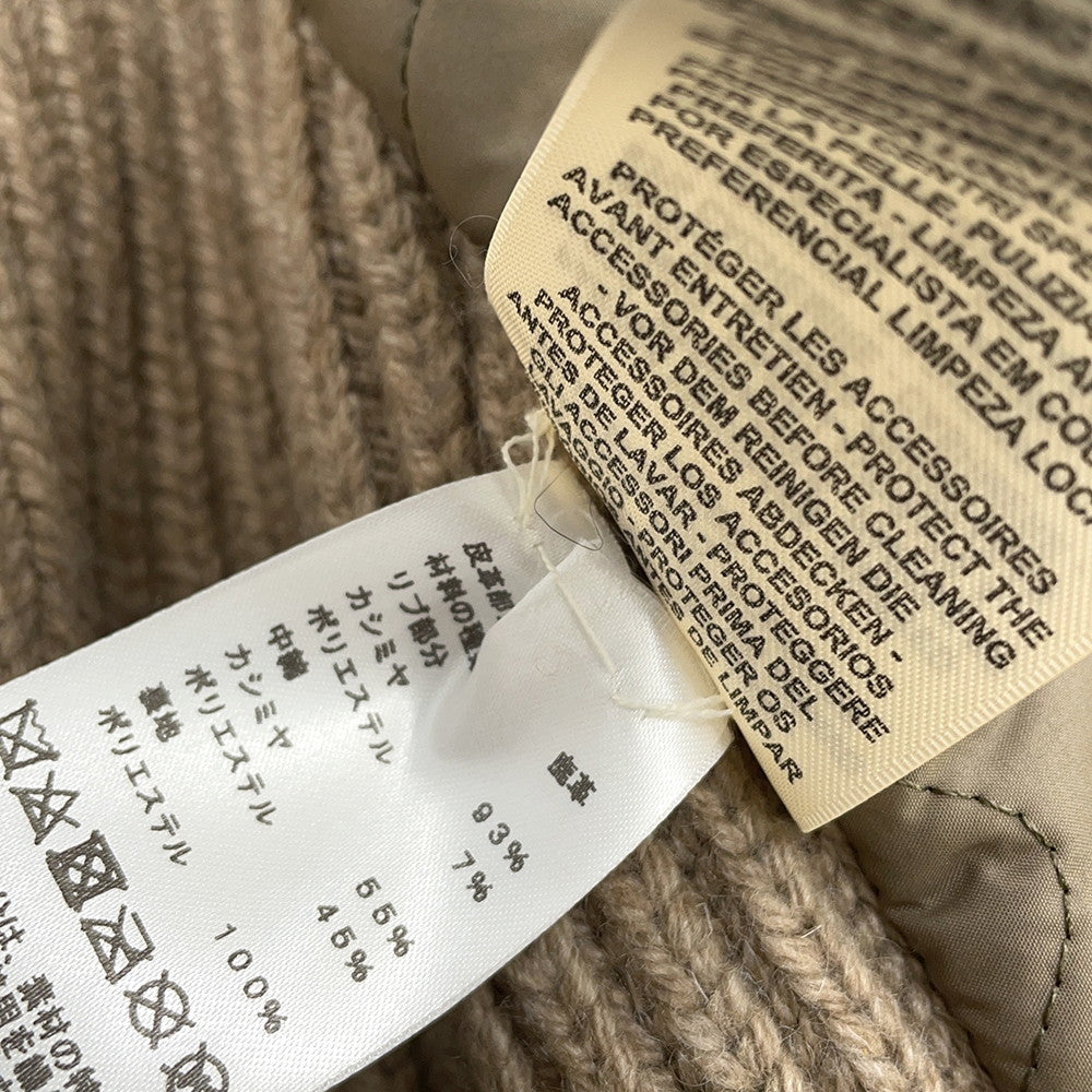 HERMES Jacket Size 40 Brown Deer Leather Cashmere 93% Polyester 7%