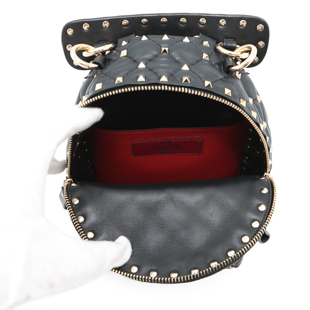 Valentino Garavani Rock Studded Backpack BlackRW2B0B63XQC Leather
