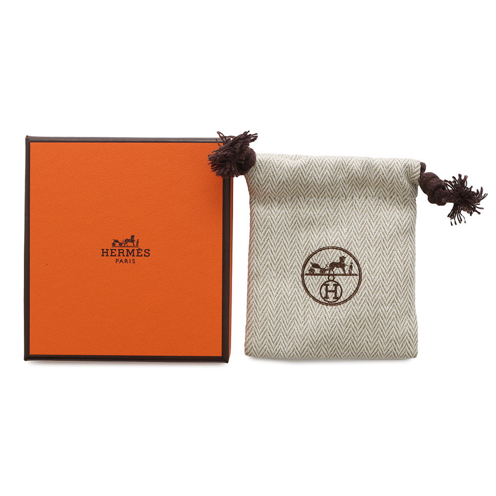 HERMES Cheval Grand Palade Earrings Pink Gold Metal Lacquer