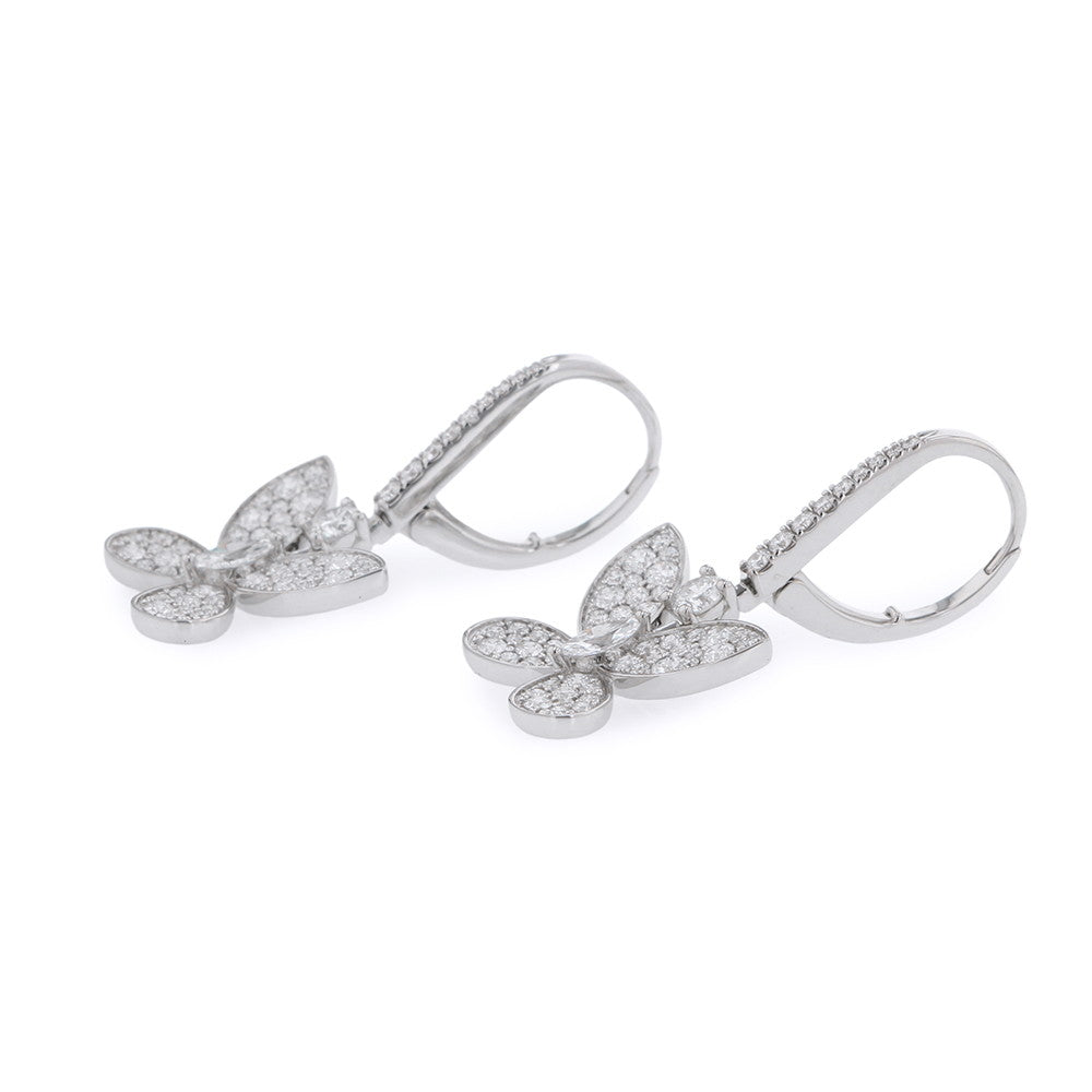 GRAFF Pavé Butterfly Mini Diamond Drop EarringsRGE1167 18K White Gold