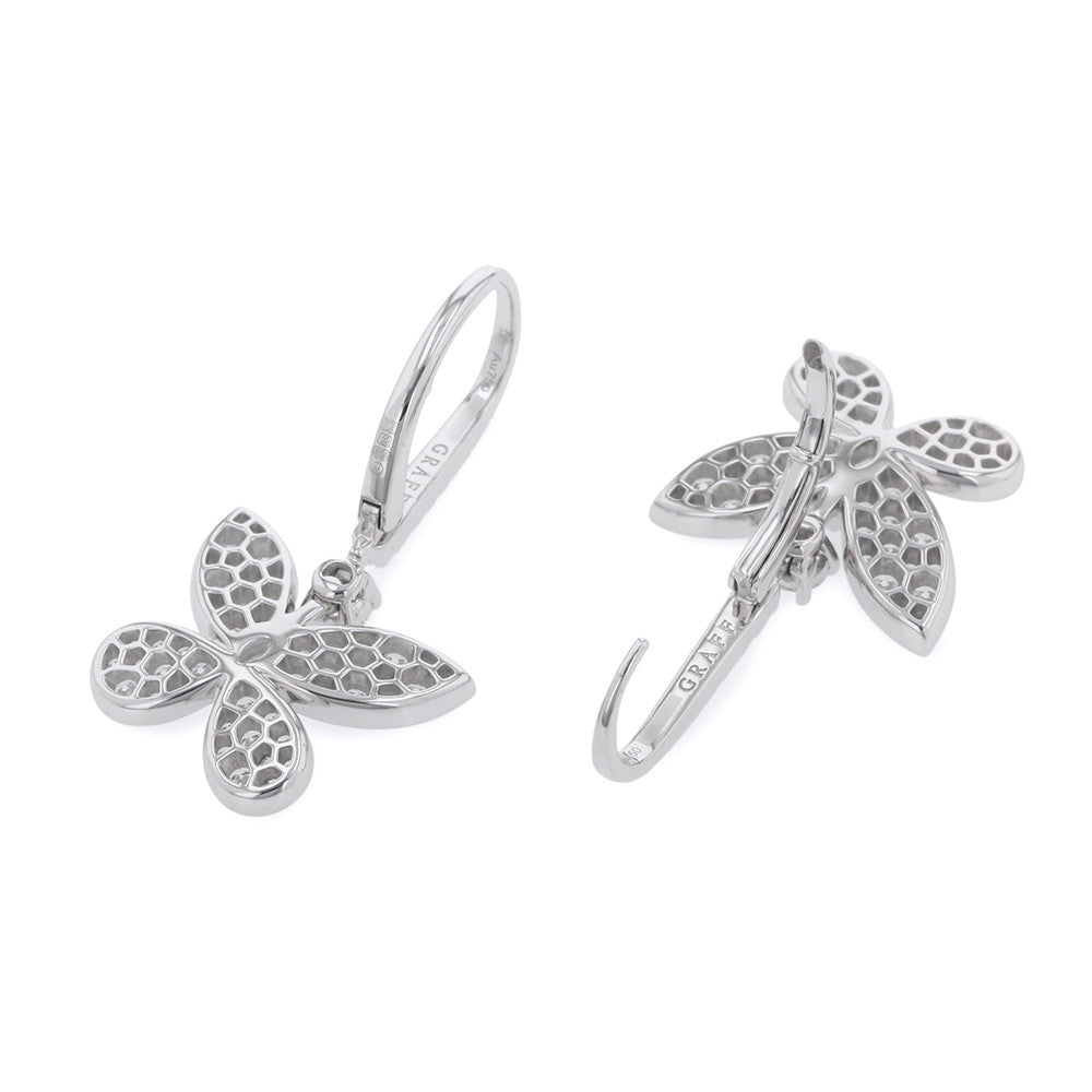 GRAFF Pavé Butterfly Mini Diamond Drop EarringsRGE1167 18K White Gold