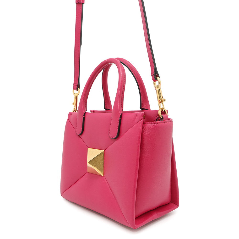 Valentino Garavani Rock Studded 2WAY Shoulder Bag PinkXW0B0K59HHX Leather