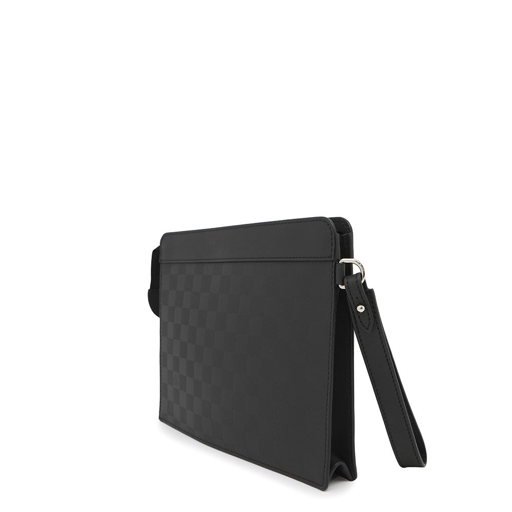 LOUIS VUITTON Stand/Pouch NoirN60450 Damier Infini Leather