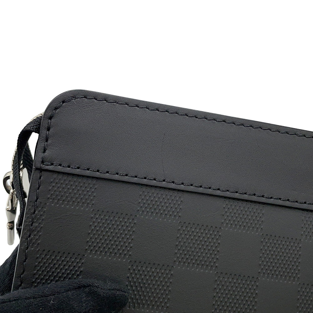 LOUIS VUITTON Stand/Pouch NoirN60450 Damier Infini Leather