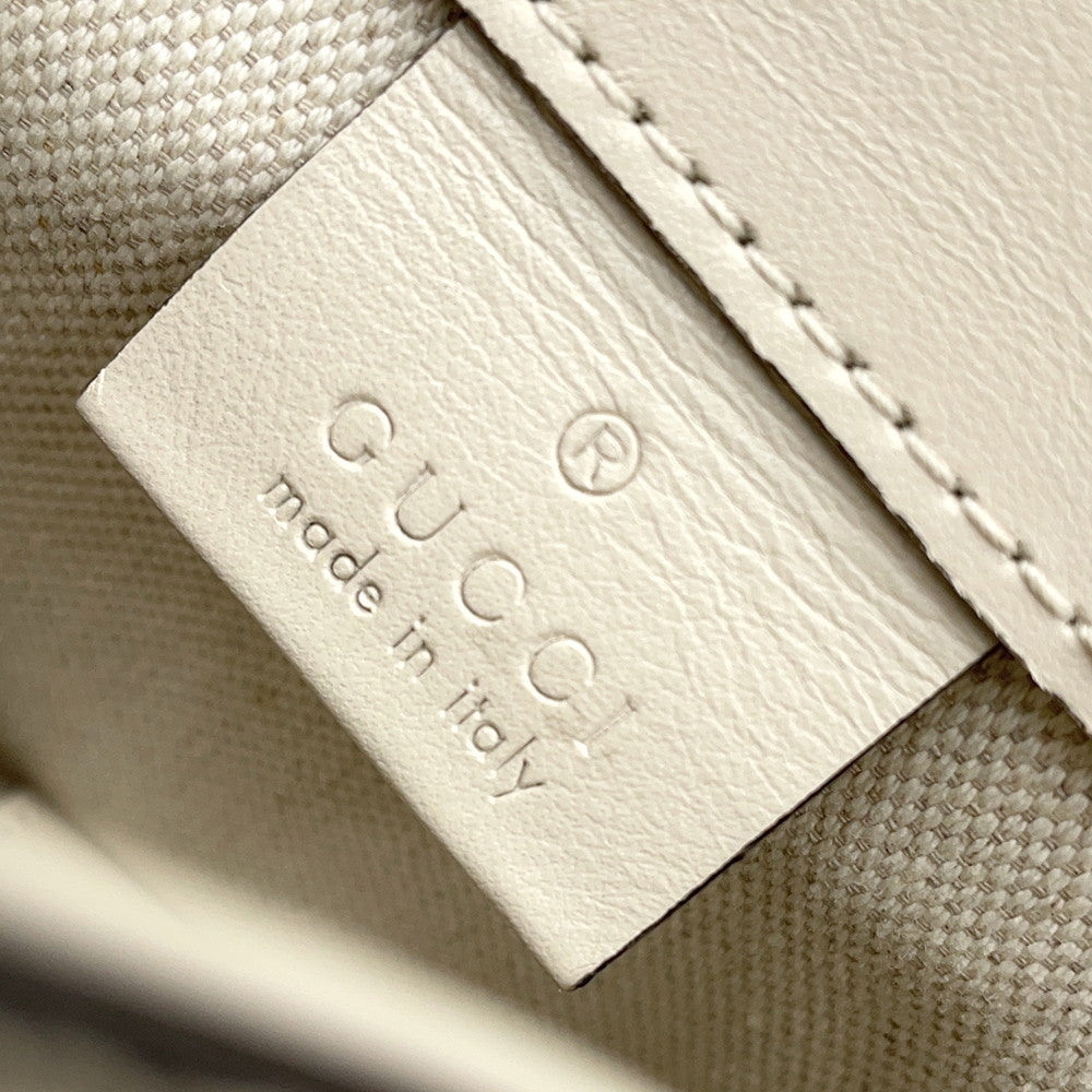 GUCCI GG Embossed Backpack White625770 Leather