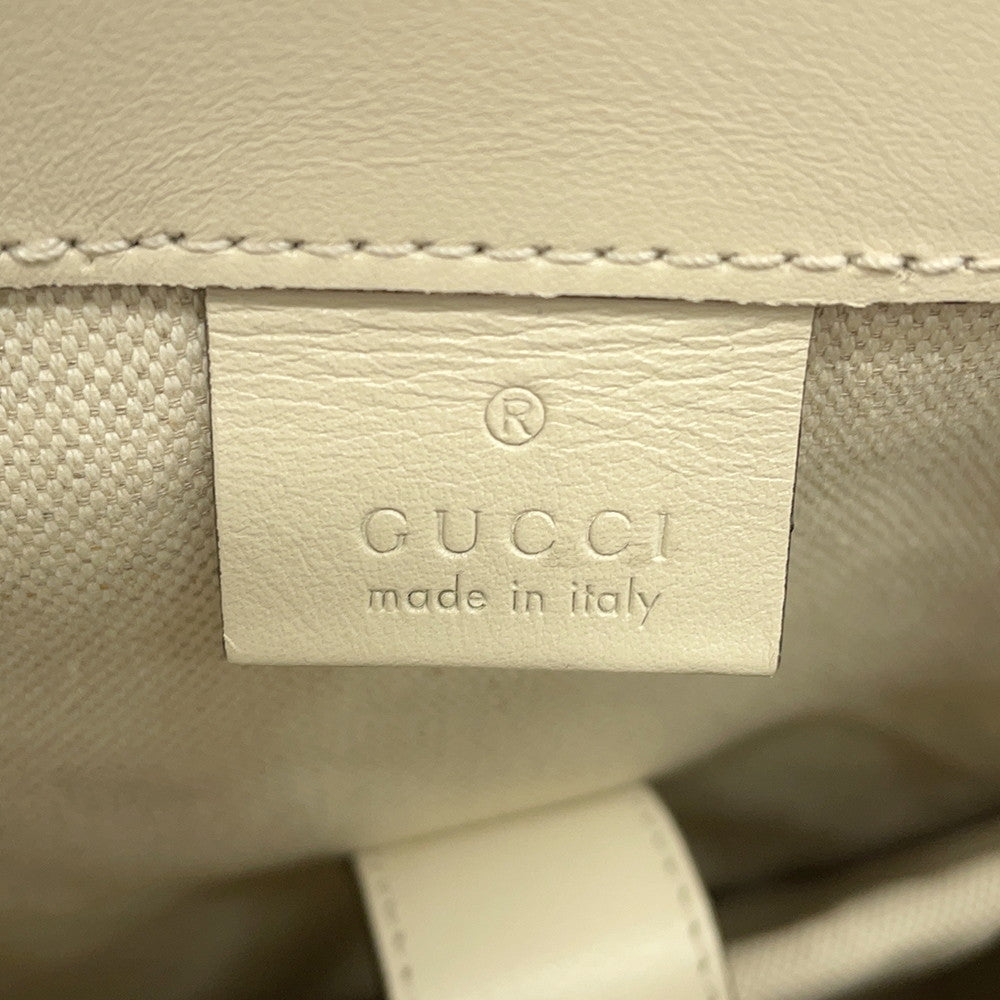 GUCCI GG Embossed Backpack White625770 Leather