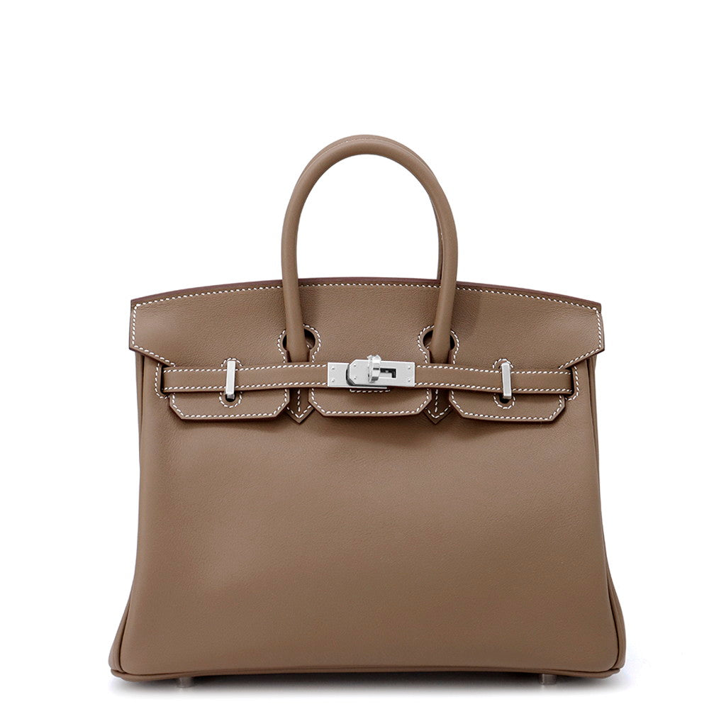 HERMES Birkin Etoupe Swift Leather Size 25