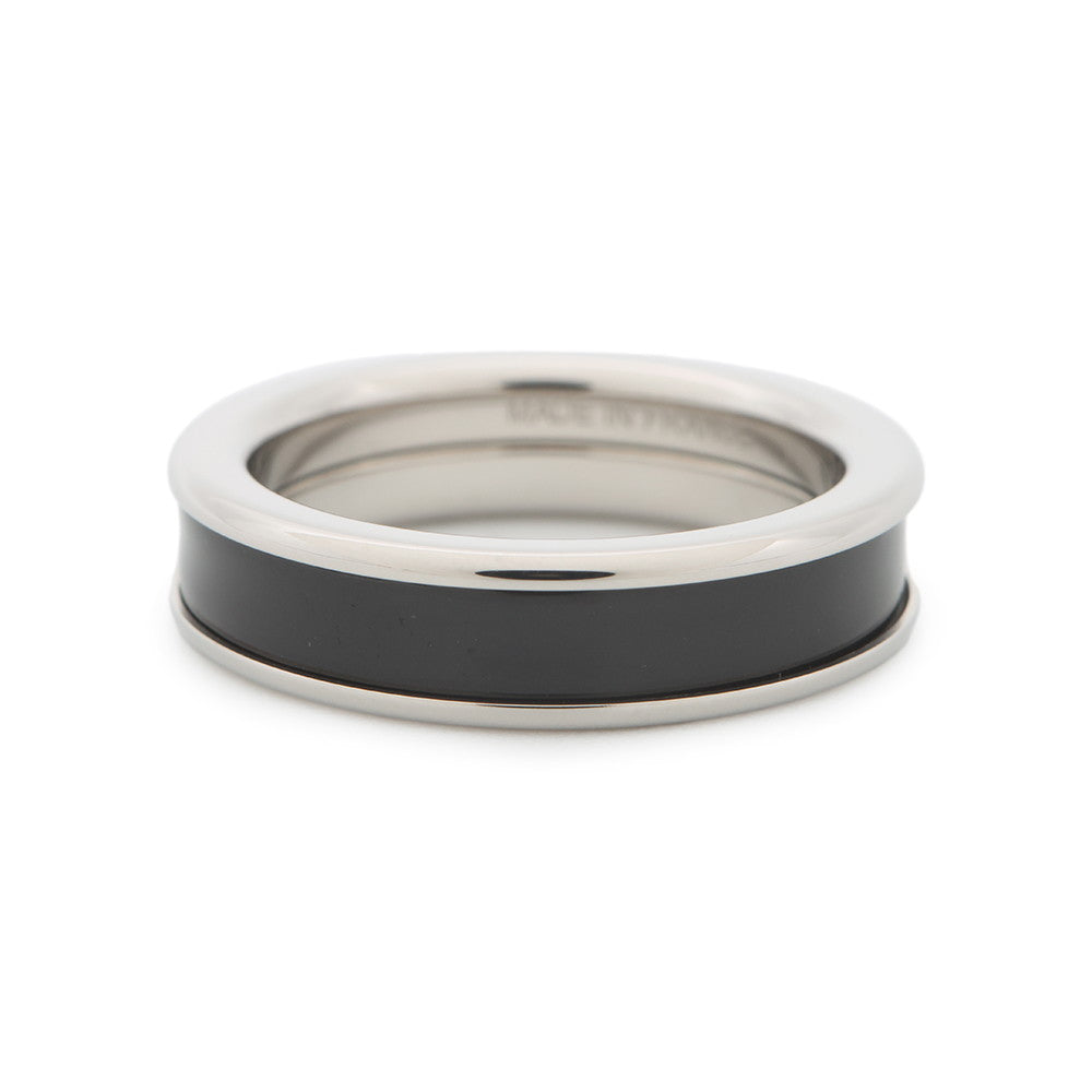 HERMES Uni Ring Size PM/T59 Silver/Black Metal