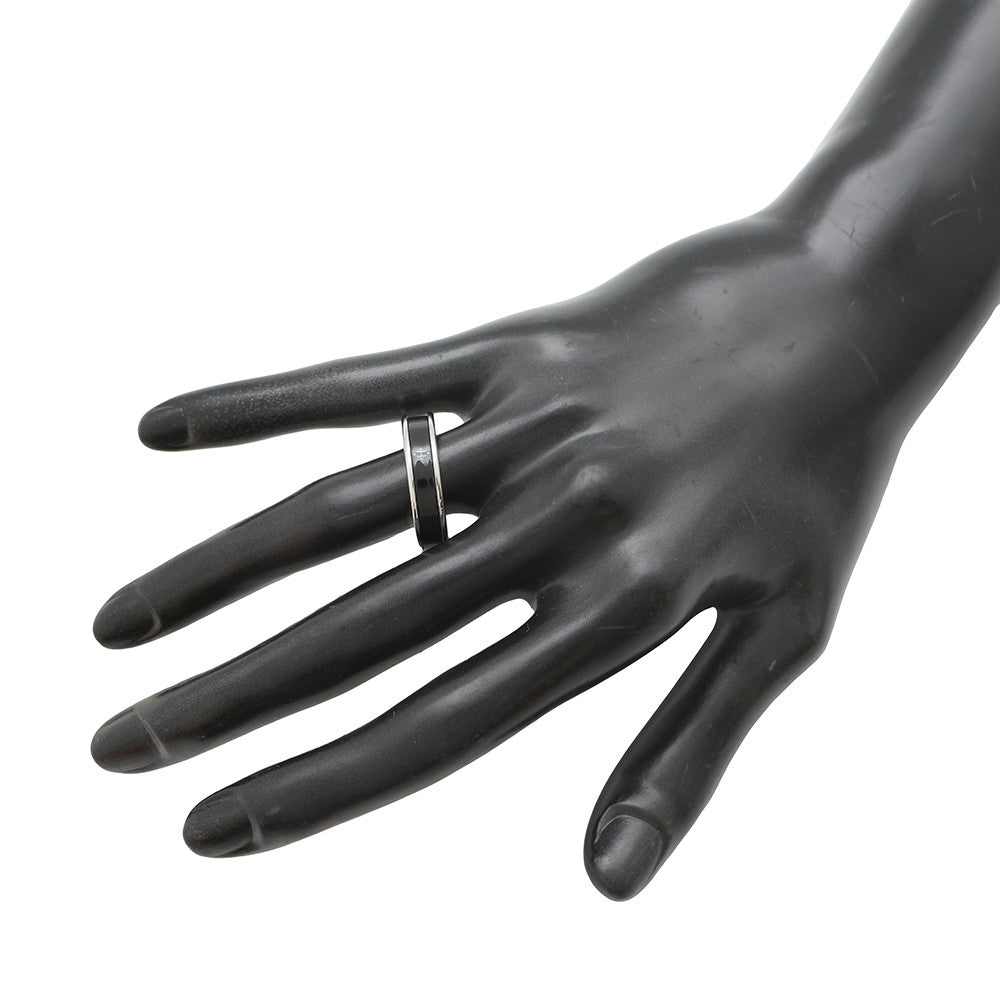 HERMES Uni Ring Size PM/T59 Silver/Black Metal