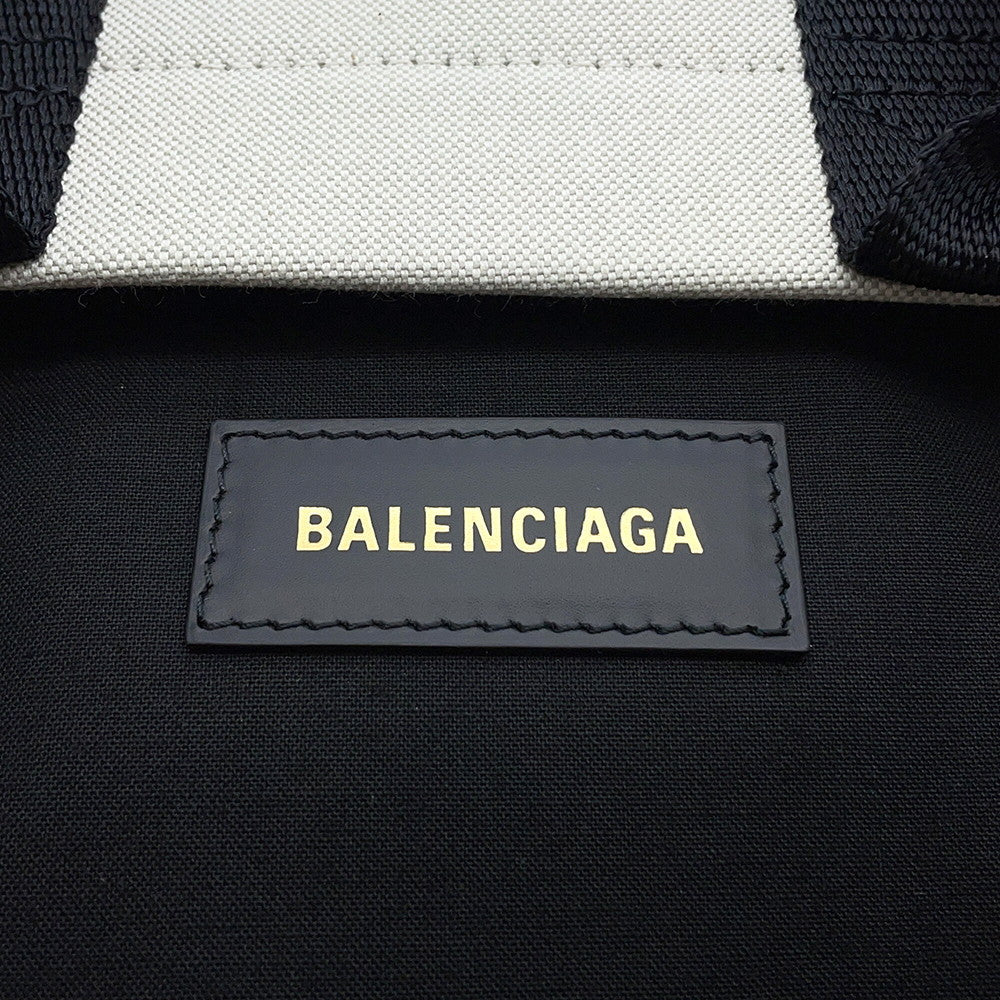 BALENCIAGA Hardware 2WAY Shoulder Bag Natural/Black671402 Canvas Size Small