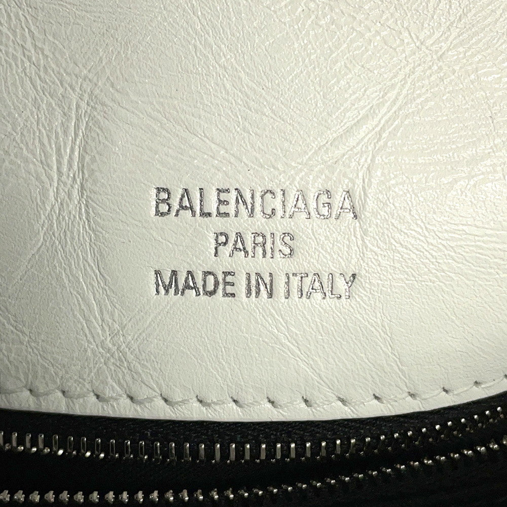 BALENCIAGA Monaco Sling Bag One Belt White787896 Leather Size Small