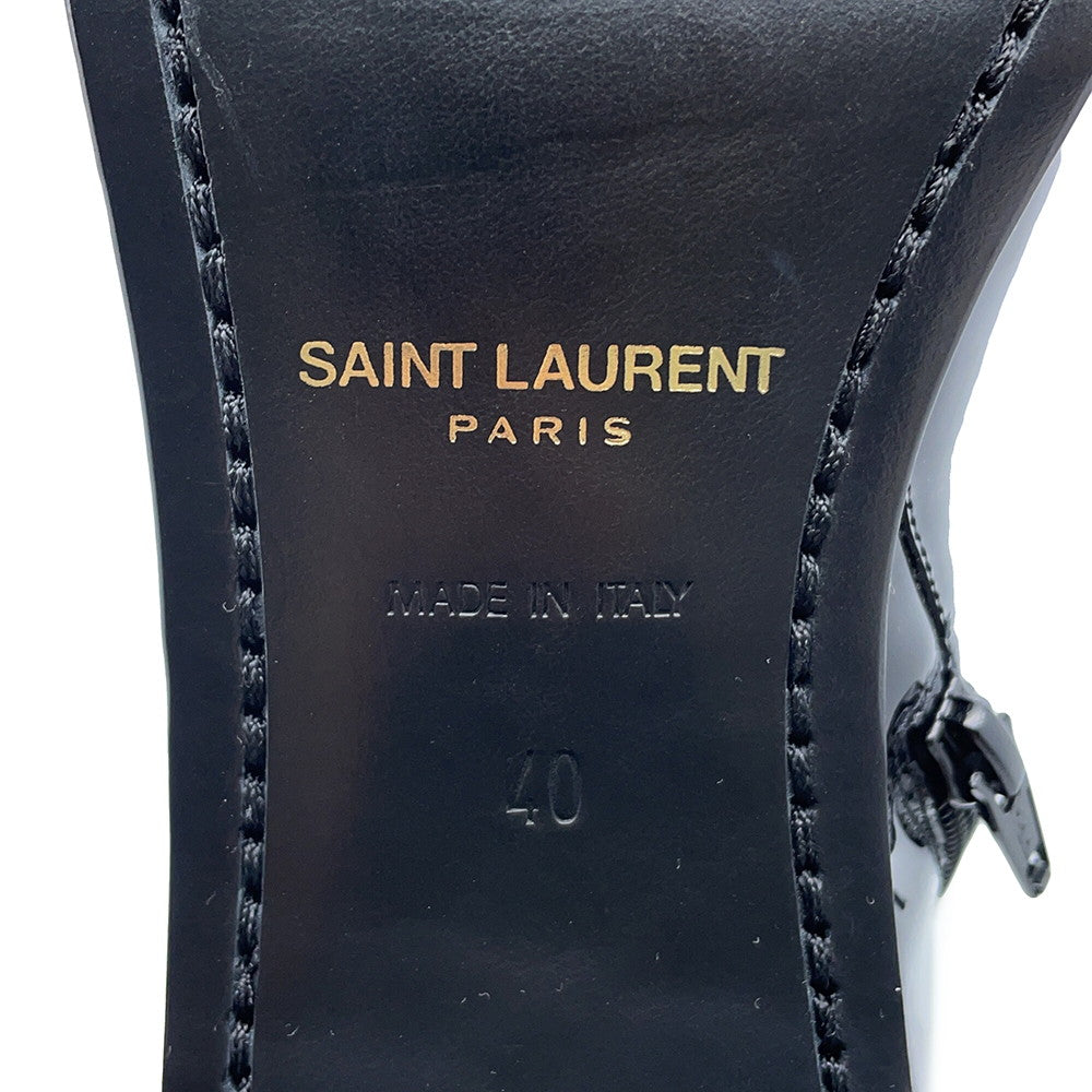 SAINT LAURENT PARIS Patent Leather Side Zip Boots Black713137 Patent Leather Size 40