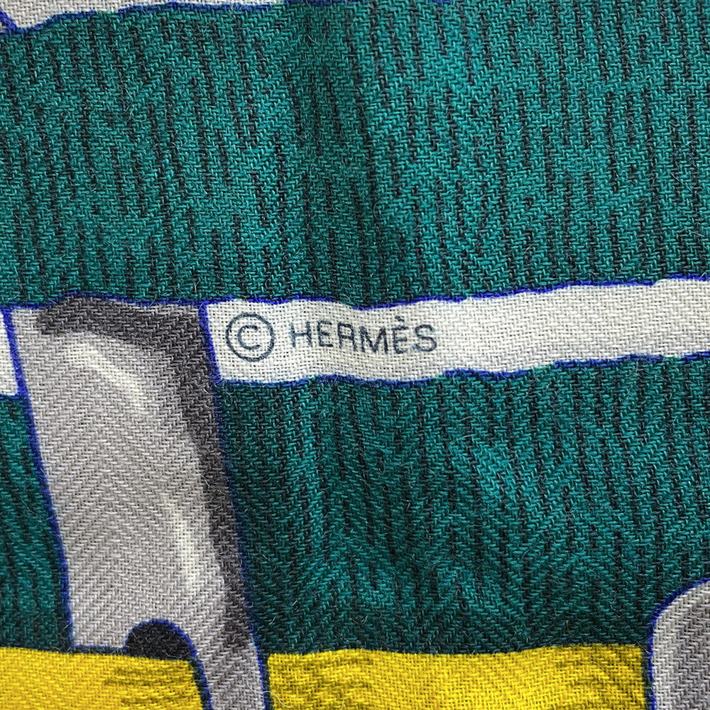 HERMES Giant Square MORS a JOUETS horse bit Size 140 Multicolor Cashmere70% Silk30%