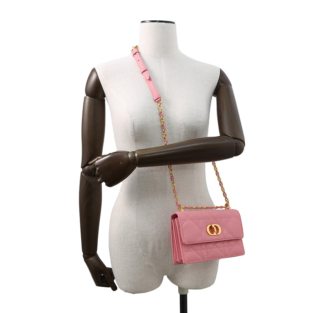 Dior Miss Caro ChainShoulder Bag PinkS5169UDAX Leather