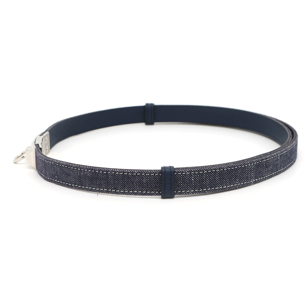 HERMES Rival Jean 18 Belt Blue Indigo Epsom Denim