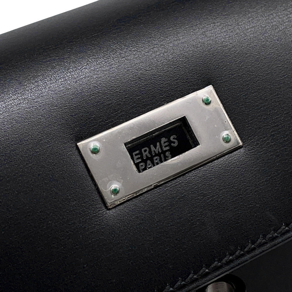 HERMES Kelly Sellier Black Box Calf Leather Size 32