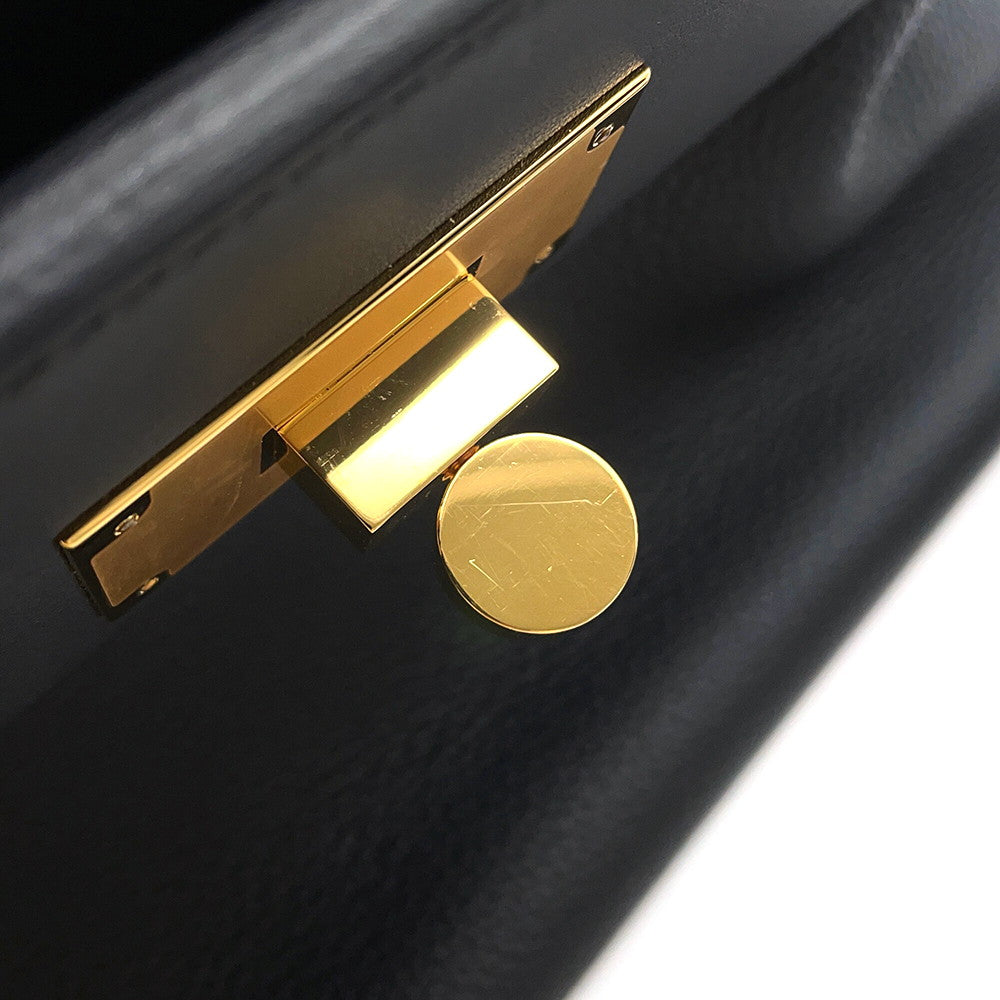 HERMES 24/24 Sac Van Quatre Black Togo Leather Swift Leather Size 29