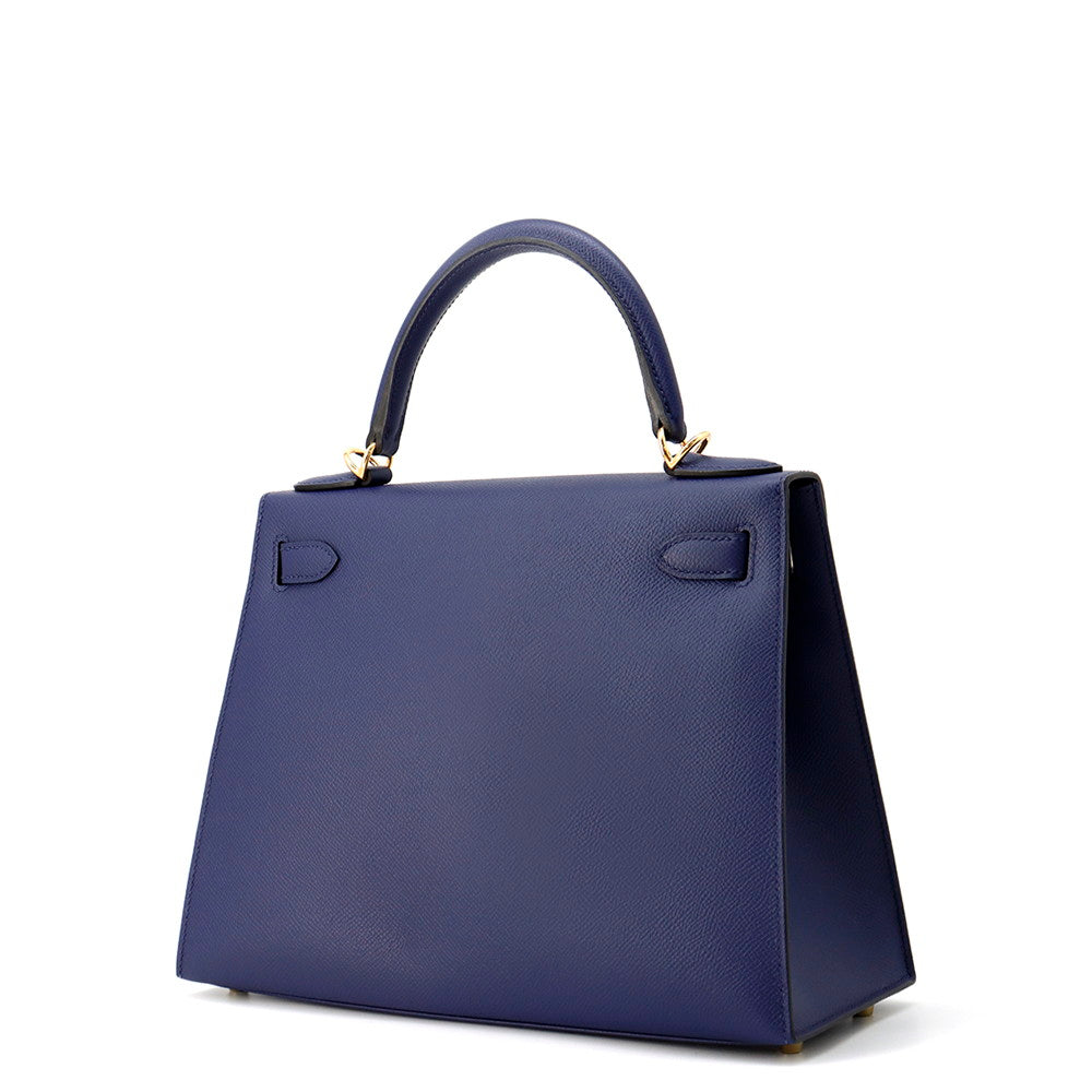 HERMES Kelly Sellier Blue Saphir Epsom Size 28