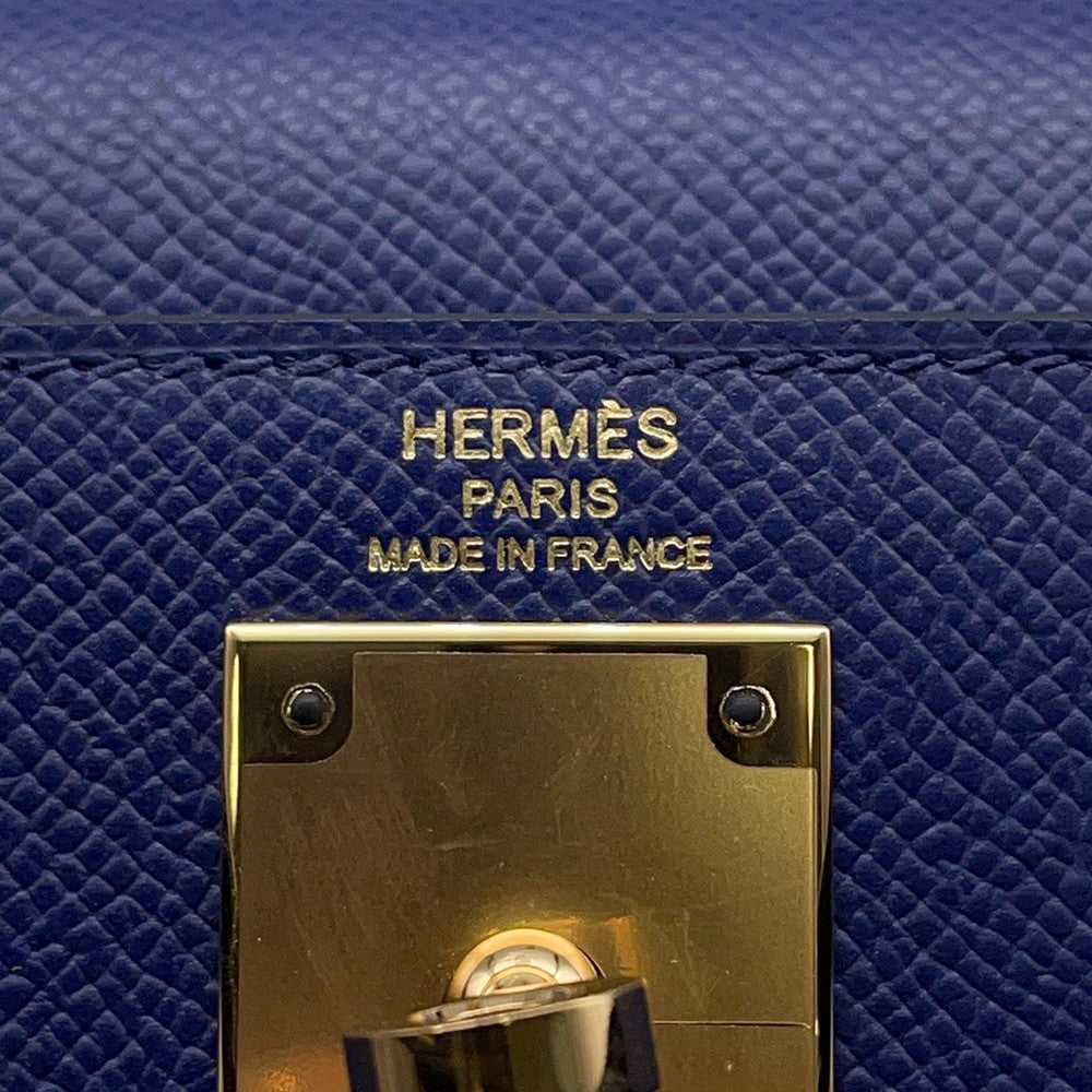 HERMES Kelly Sellier Blue Saphir Epsom Size 28